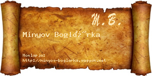 Minyov Boglárka névjegykártya